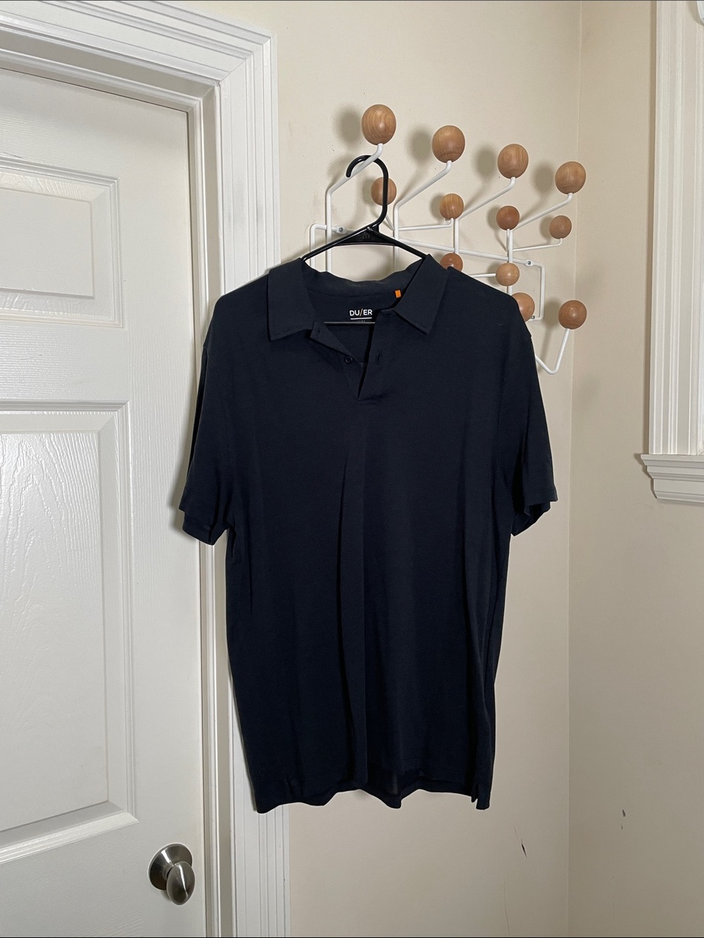 Du/er - Lyocell Blend Short Sleeve Polo - Black - M
